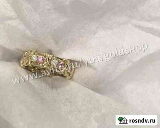 Золотое кольцо Tiffany 750 пр. с брил. и сапфирами Знаменск