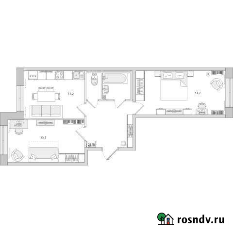 2-комнатная квартира, 52 м², 1/24 эт. на продажу в Санкт-Петербурге Санкт-Петербург - изображение 1
