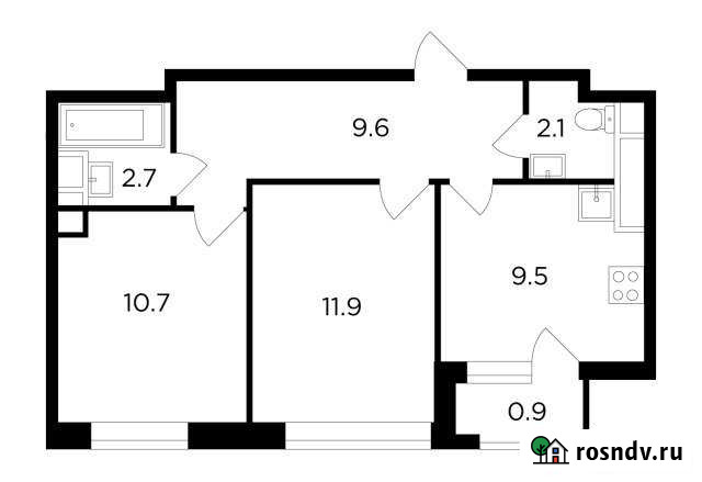 2-комнатная квартира, 47 м², 10/22 эт. на продажу в Московском Московской области Московский - изображение 1