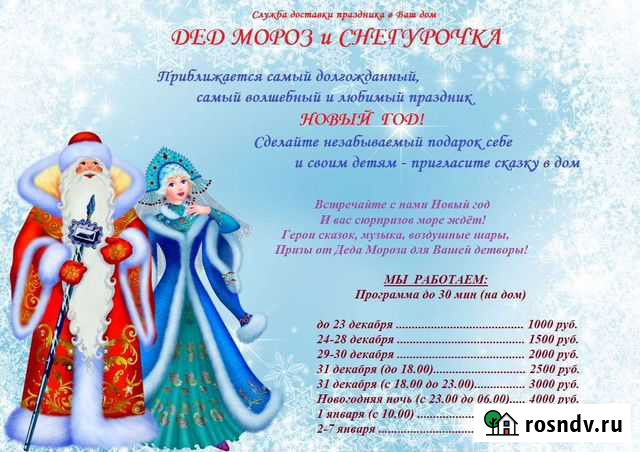 Дед Мороз и Снегурочка на дом Орехово-Зуево - изображение 1