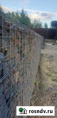 Подпорная стена из габионов, оцинкованных сеток Элиста - изображение 1