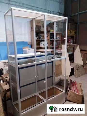 Прилавок остекленный из ал.профиля(белый) Курган - изображение 1