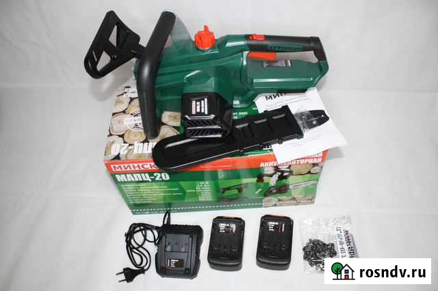 Аккумуляторная пила цепная Минск мапц-20 2 акк 4Ач Мосрентген - изображение 1