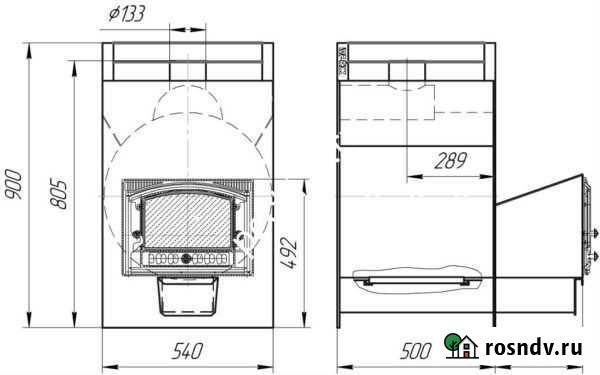 Печь в баню Жара Стандарт 500У с короб и панор дв Губкин - изображение 1