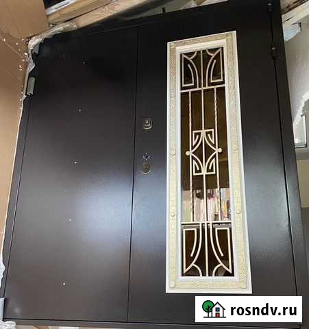 Дверь входная металлическая со стеклом Махачкала - изображение 1