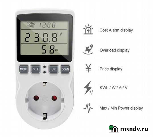 Измеритель мощности, ваттметр, счетчик энергии Старый Оскол - изображение 1