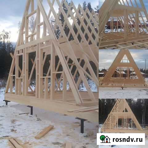 А - образный каркасный дом 43 м2 с пристроем Кушва - изображение 1