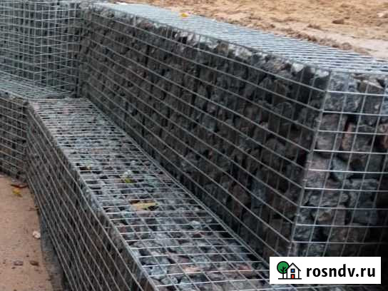 Подпорная стена из габионов, оцинкованных сеток Черкесск - изображение 1