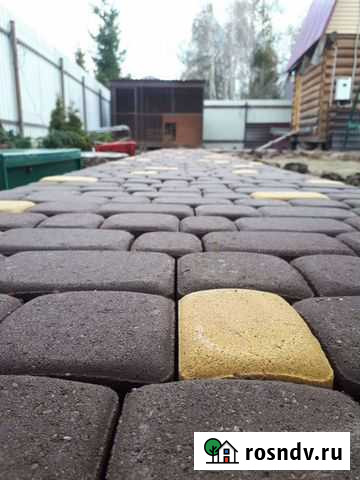 Укладка тротуарной плитки, брушатки бордюров Пушкино - изображение 1