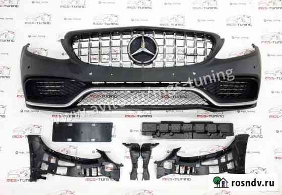 Бампер C63 с решеткой GT AMG на W205 13-18г Екатеринбург