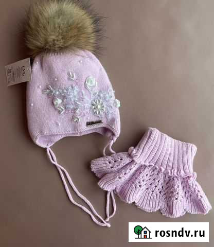 Шапка и снуд для девочки 9-12 месяцев Москва - изображение 1