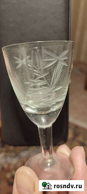 Продам советские прозрачное стекло 6 рюмочек 50 мл ножка низкая Новосибирск - изображение 1