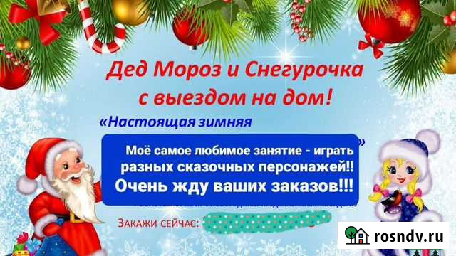Дед мороз и снегурочка на дом Биробиджан - изображение 1