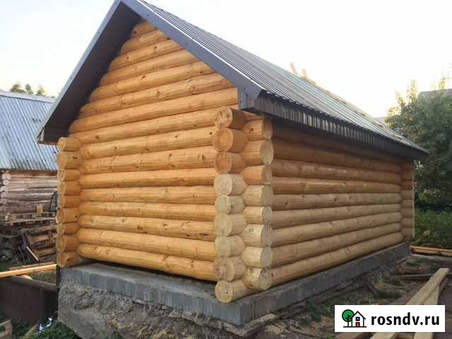 Дом, баня из сруба. Зимний лес Набережные Челны - изображение 1