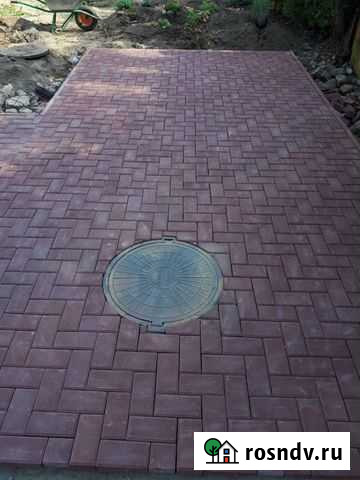 Мощение тротуарной плитки на отмостке Балашиха - изображение 1