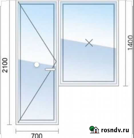 Пластиковый балконный выход 2100х2059 под заказ Сургут - изображение 1