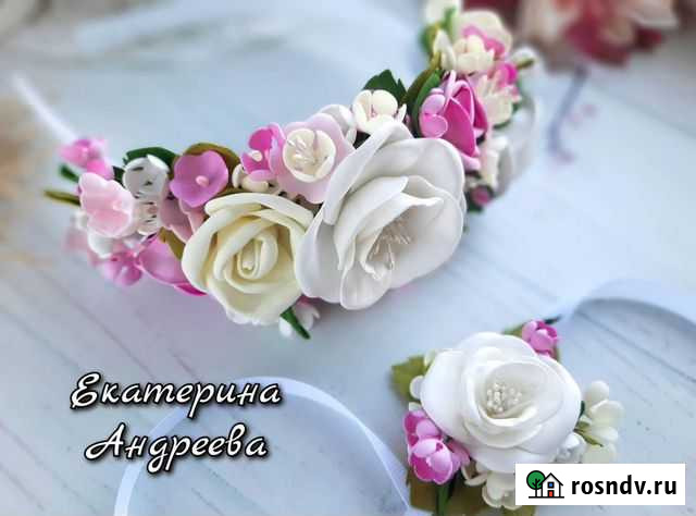 Цветочные ободки-венки для волос ручной работы Иркутск - изображение 1