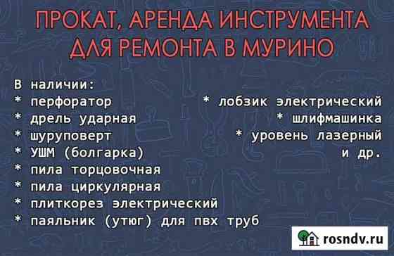 Аренда инструмента для ремонта в Мурино, прокат Мурино