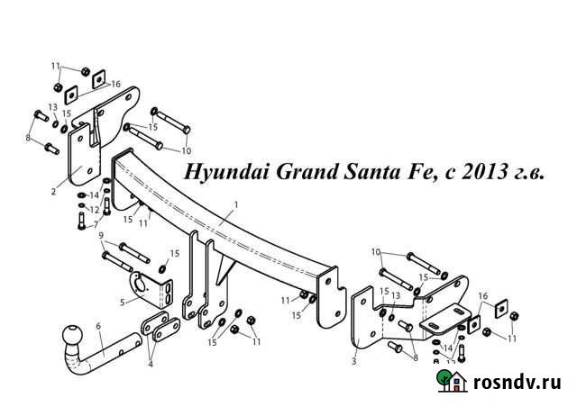 Фаркоп на Hyundai Grand Santa Fe, с 2013 г.в Уфа - изображение 1