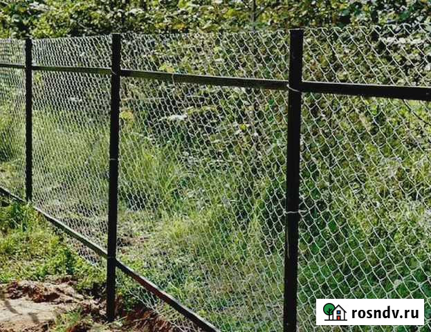 Установка забора из сетки рабицы Пушкино - изображение 1