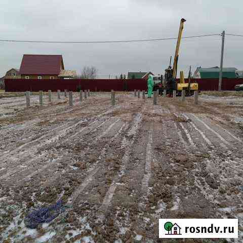 Фундамент на жб сваях. Забивка свай Клин