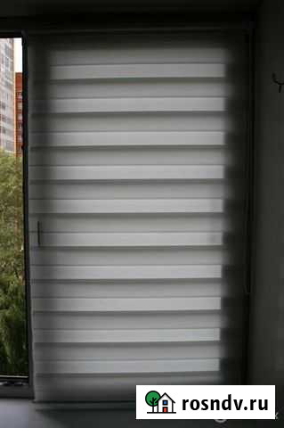 Рулонные шторы новая день/ночь белая канзас 60*160 Белгород - изображение 1