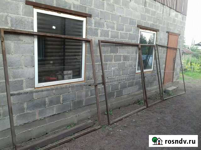 Ворота распашные с калит и рамками под забор Абакан - изображение 1