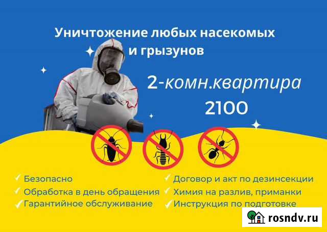 Дезинсекция, уничтожение насекомых в 2к квартире Набережные Челны - изображение 1