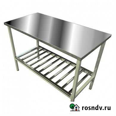 Стол производств.1800х600х870 полка-решетка нерж Иркутск - изображение 1