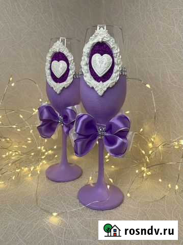 Свадебные бокалы ручной работы Селятино - изображение 1