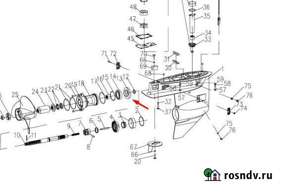 Шестерня заднего хода на лодочный мотор 40F Москва - изображение 1