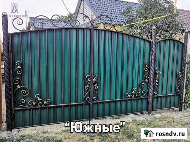 Ворота с калиткой распашные Ишим - изображение 1