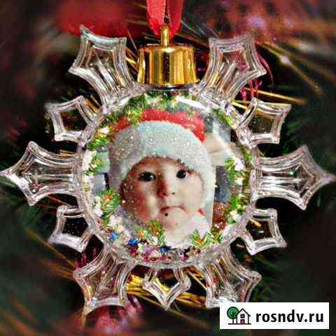Новогодние ёлочные игрушки с фотографиями Сочи