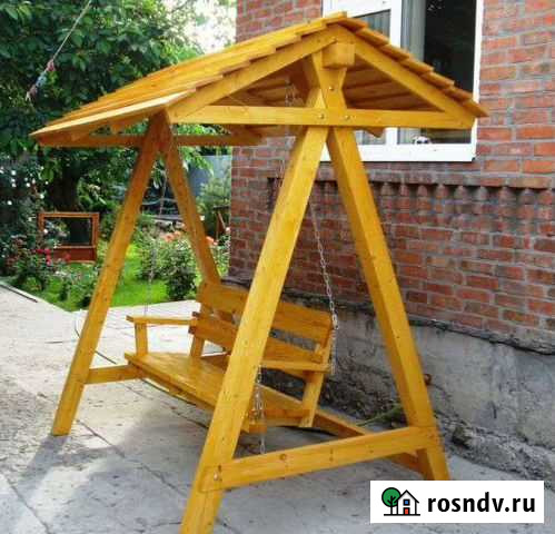 Деревянные качели и скамейки на заказ Чебоксары - изображение 1