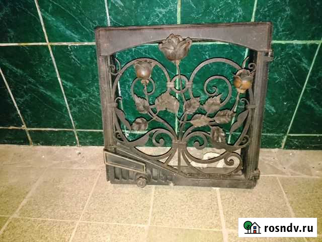 Дверца камина чугунная с цветами Вологда - изображение 1