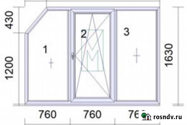 Пластиковое окно 2280х1630 под заказ Сургут - изображение 1