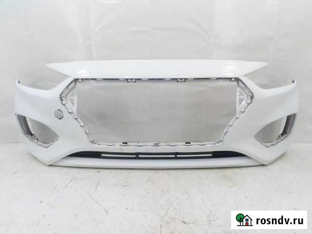Бампер в цвет Белый PGU Hyundai Solaris 2 Кореновск - изображение 1