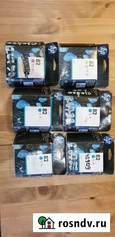 Картриджи для HP #82 оригинальные синий цвет Мурино - изображение 1