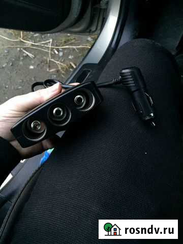 Разветвитель в прикуриватель на 3 выхода +2 USB Салехард - изображение 1
