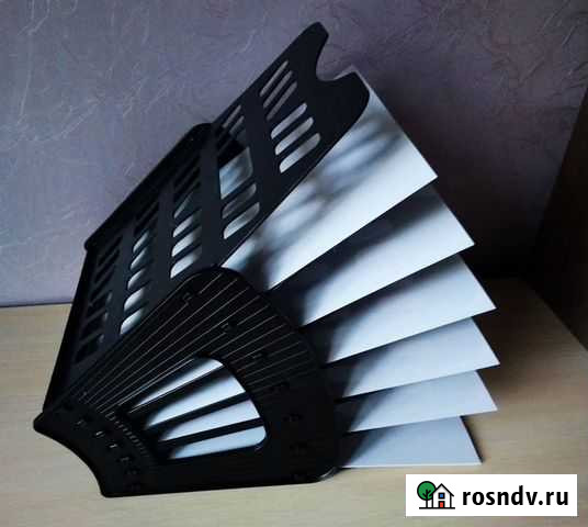 Лоток-веер для бумаг, 7 секций, 6 отделений чёрный Чебоксары - изображение 1