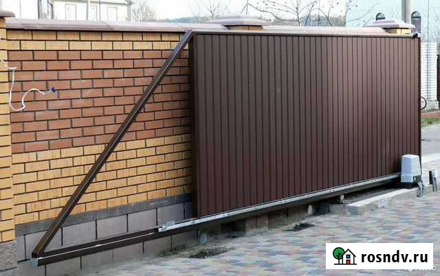 Откатные ворота под ключ / Ворота из профнастила Верх-Катунское - изображение 1