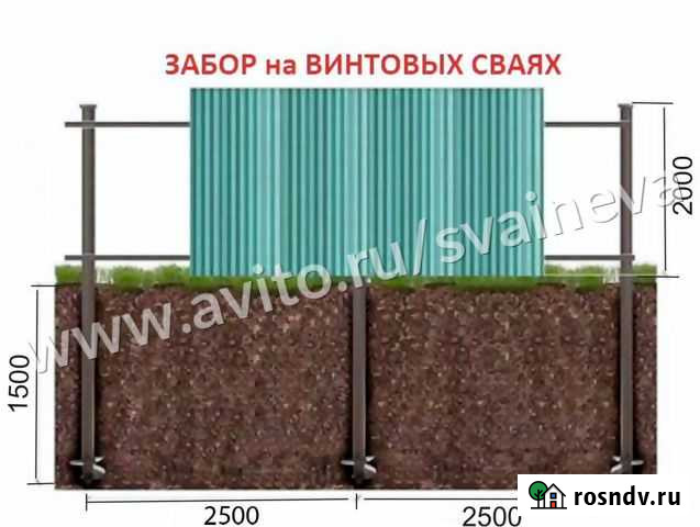 Винтовые сваи для забора с установкой Шлиссельбург - изображение 1