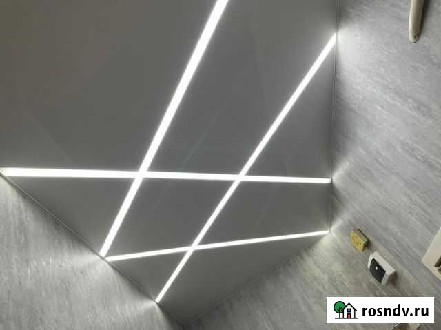 Натяжные потолки. Двухуровневые. С подсветкой.Фото Тула - изображение 1