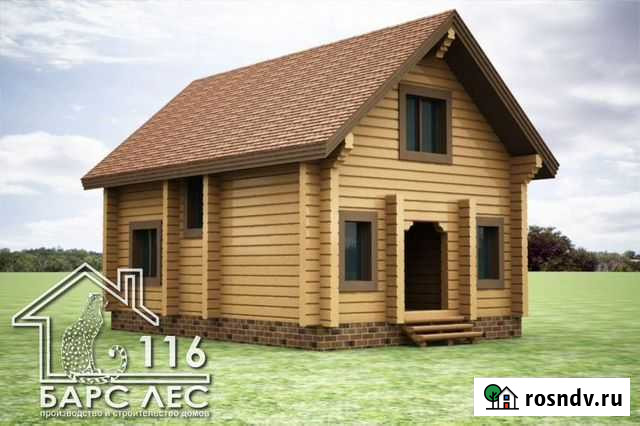Сруб профилированный брус 9,5 х 6,5 с мансардой Нурлат - изображение 1