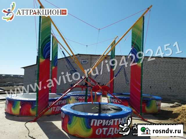 Батут аттракционТарзанка 4-местный высота 5метров Липецк - изображение 1