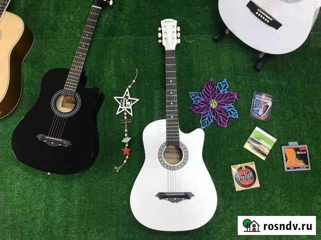 Гитара акустическая белая Чебоксары - изображение 1