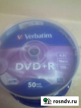 Чистые диски DVD+R 50 штук verbatim Усть-Кут - изображение 1