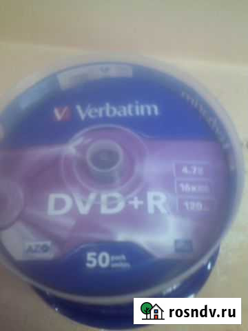 Чистые диски DVD+R 50 штук verbatim Усть-Кут - изображение 1