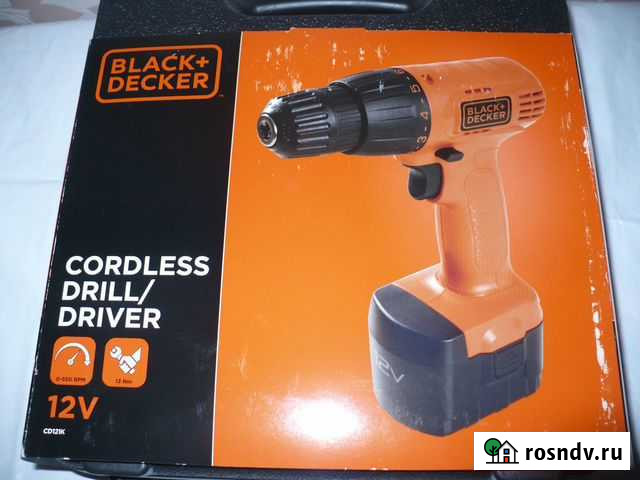 Дрель-шуруповерт black & decker CD121K-RU, 1.3Ач Волжский - изображение 1