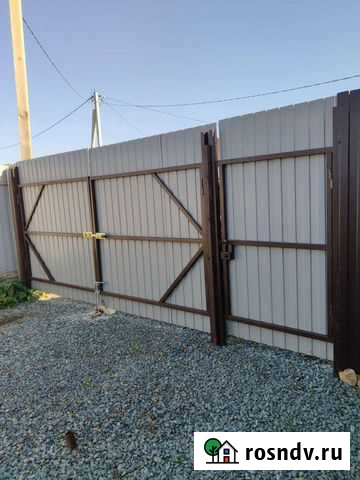 Ворота с калиткой распашные Колывань - изображение 1